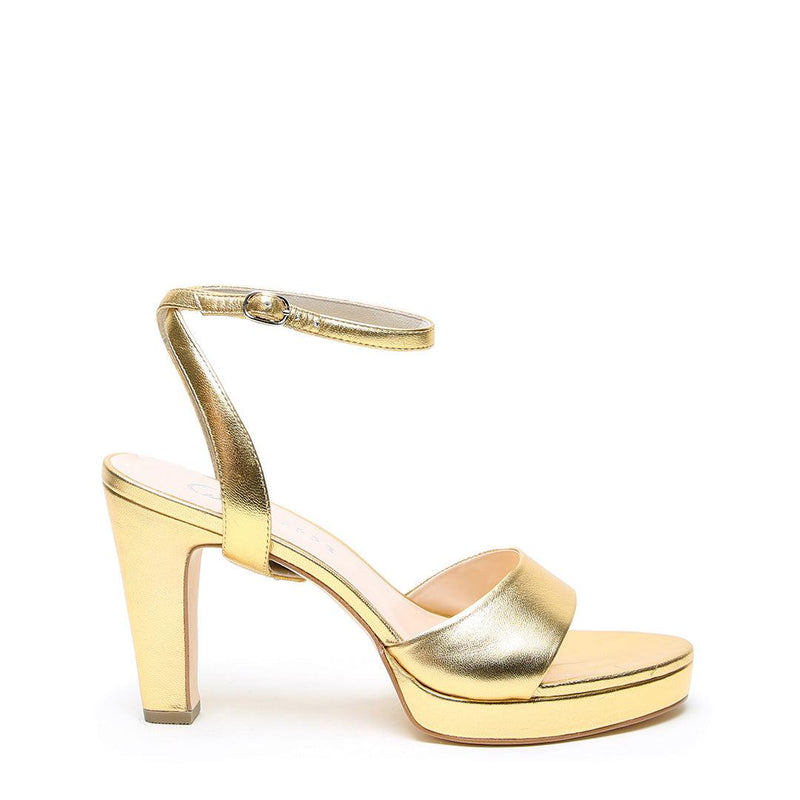 Marilyn in Gold Custom Shoe Straps | Alterre Make A Shoe - Sustainable Shoes & Ethical Footwear