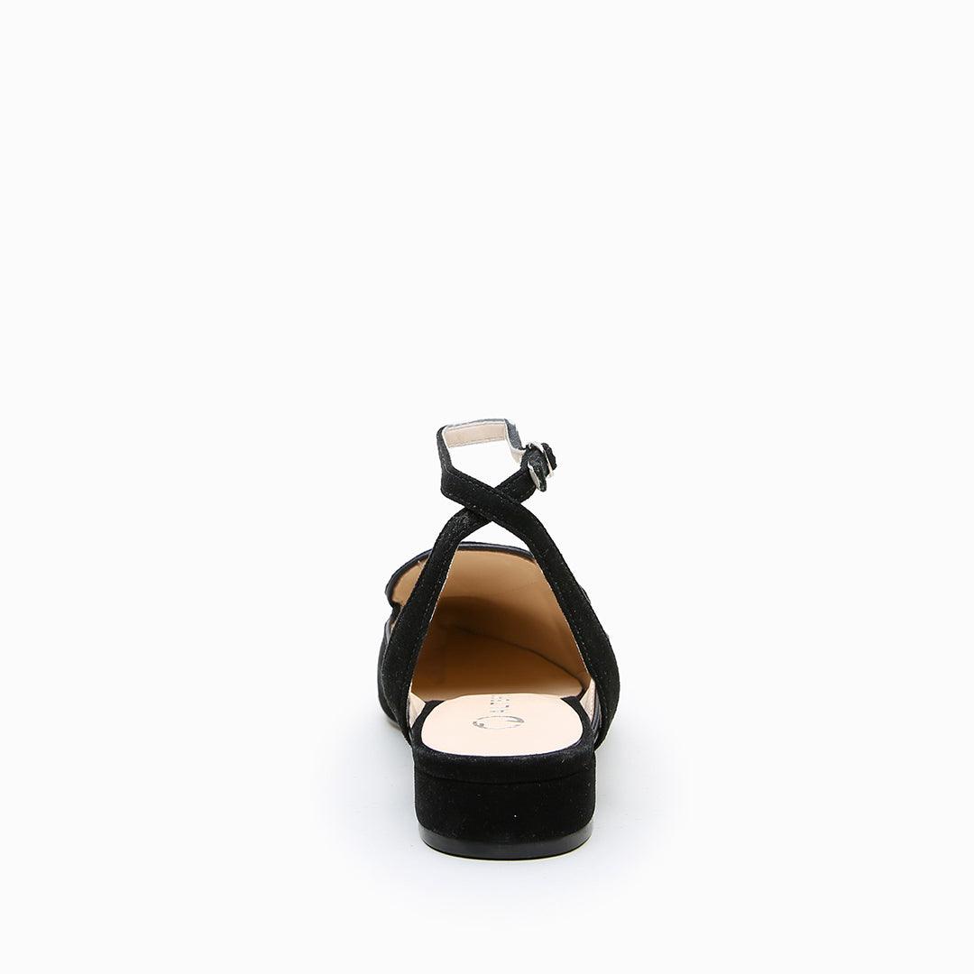 Black Suede Pointed Loafer + Marilyn Strap - Alterre