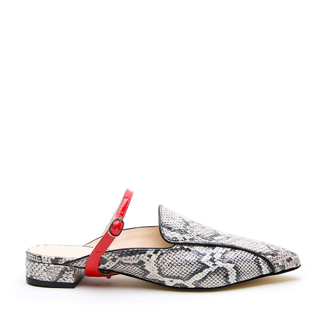 Python Pointed Loafer + Red Gloss Twiggy Strap - Alterre