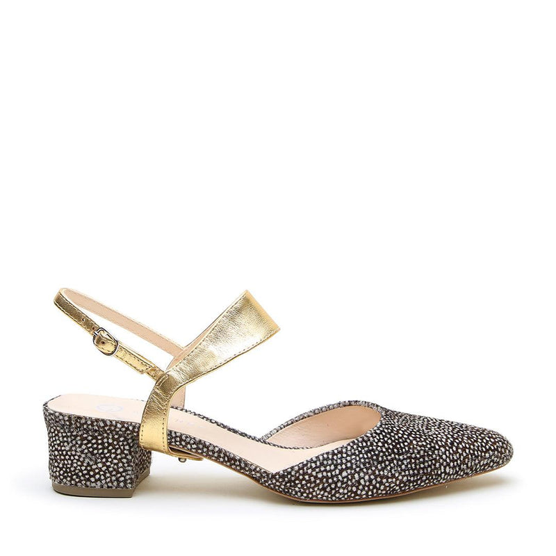 Elsie in Gold Custom Shoe Straps | Alterre Make A Shoe - Sustainable Shoes & Ethical Footwear