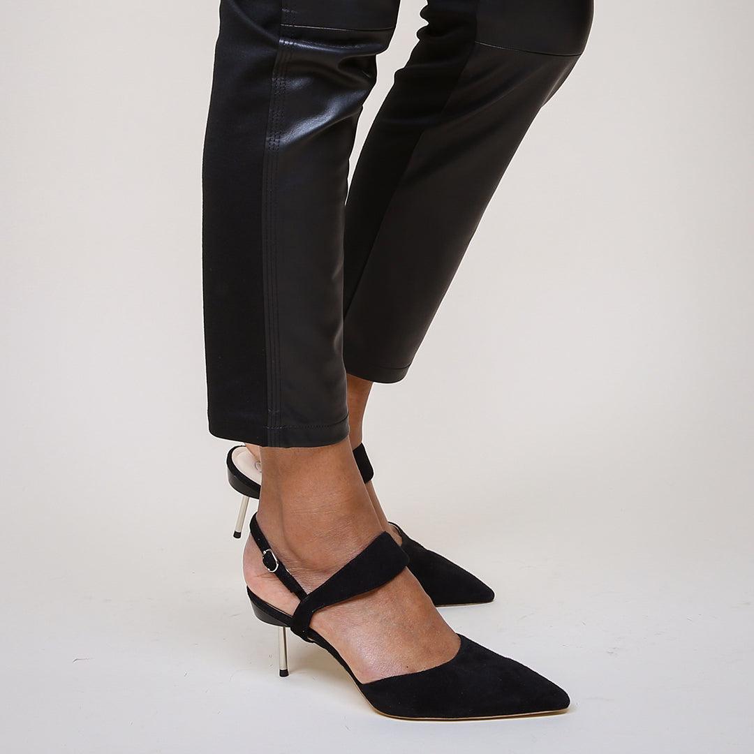 Elsie in Black Suede Personalized Womens Shoe Straps | Alterre Create Your Own Shoe - Sustainable Shoe Brand & Ethical Footwear Company