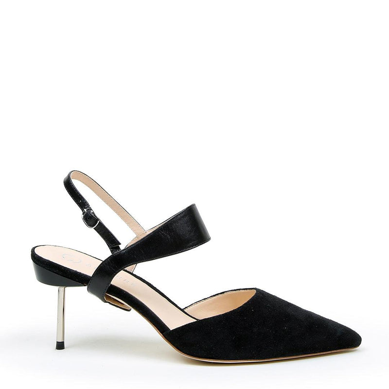 Elsie in Black Suede Custom Shoe Straps | Alterre Make A Shoe - Sustainable Shoes & Ethical Footwear