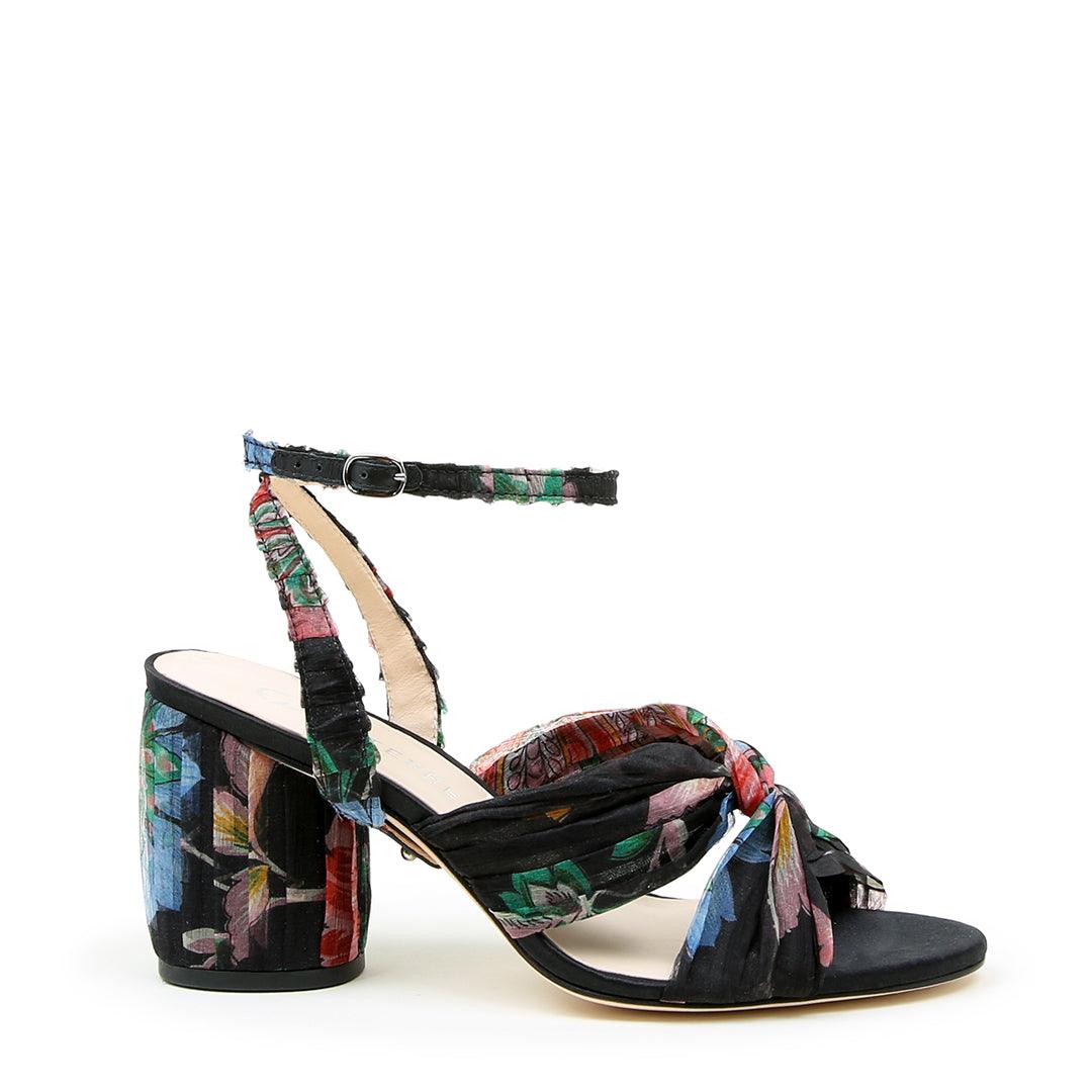 Marilyn in Black Floral Detachable Strap | Alterre Customizable shoes you can wear 40 ways