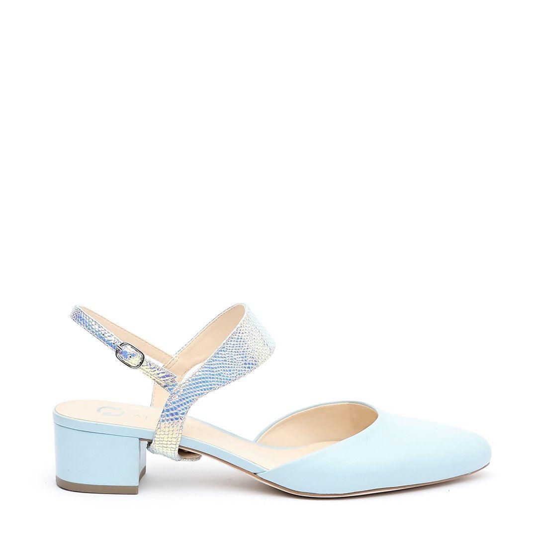 Agate Blue Slide + Opal Snake Elsie Strap Customizable Slides  | Alterre Interchangeable Slides - Sustainable Footwear & Ethical Shoes