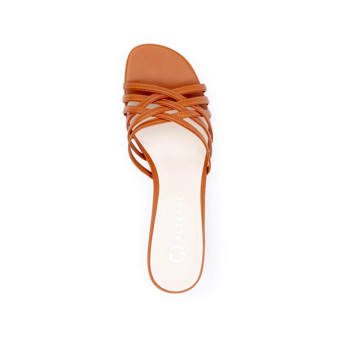Cognac Bell Sandal Shoe Bases with Changeable Tops | Alterre Make Your Own Shoes - Sustainable Shoes & Ethically-Made Shoes