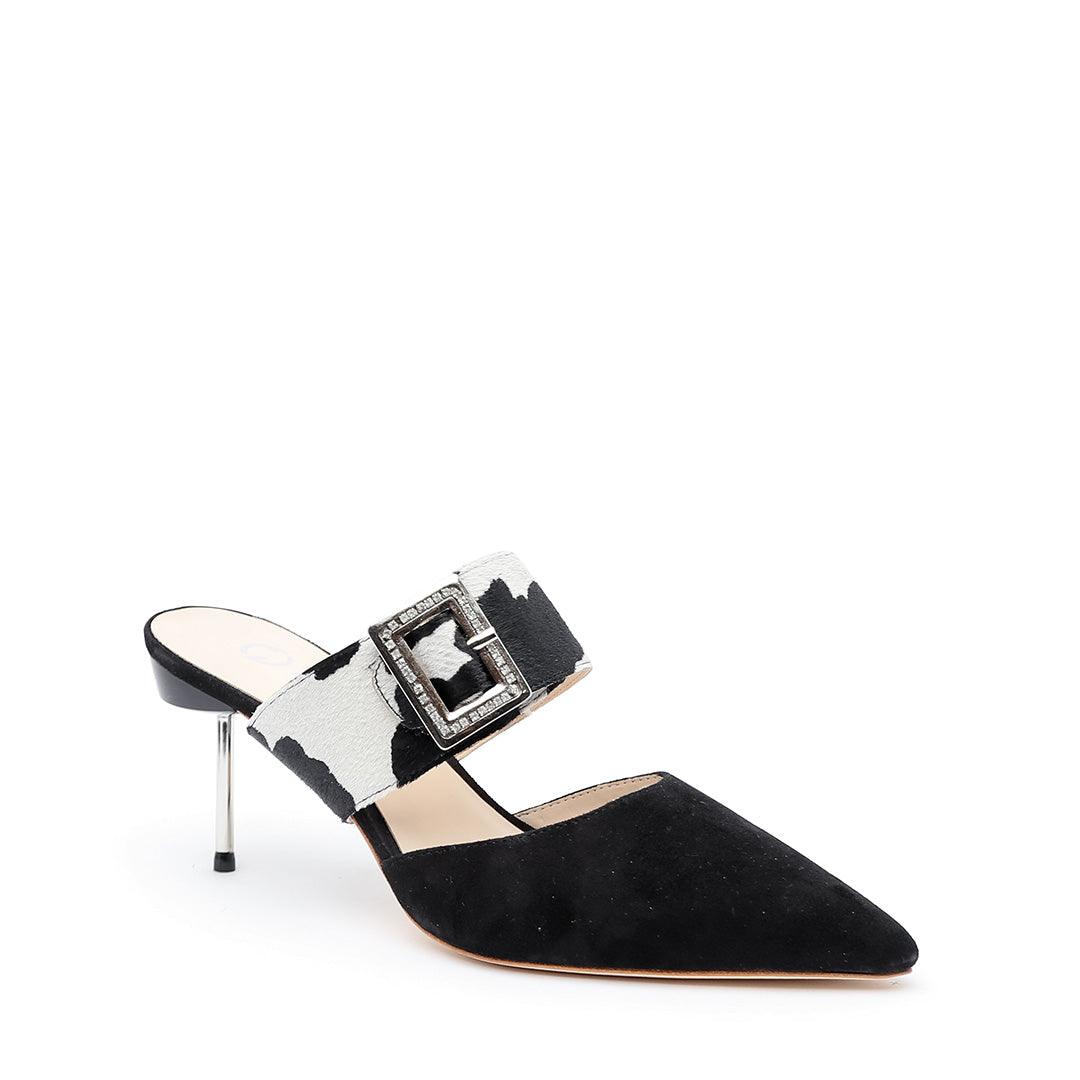 Black Suede Stiletto + Cow Grace Custom Stilettos | Alterre Make A Shoe - Sustainable Shoes & Ethical Footwear