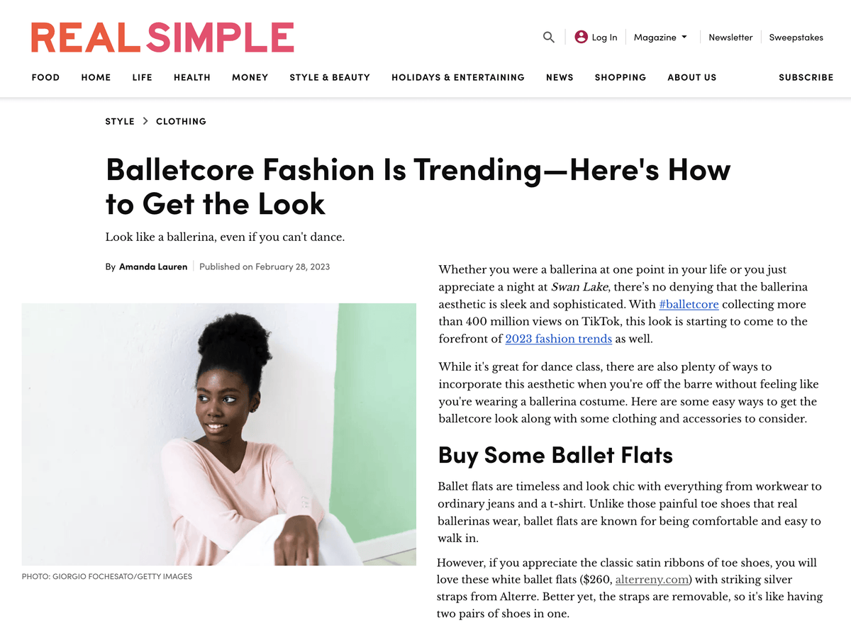 Alterre shoes featured on Real Simple - Customizable White Ballet Flats