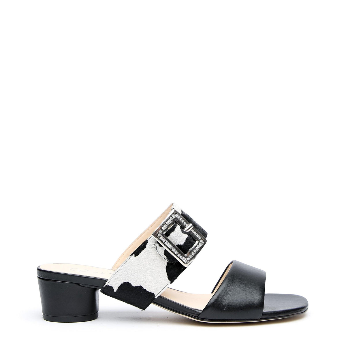 Black Customized Sandals + Cow Grace Strap | Alterre Interchangeable Sandals - Sustainable Footwear & Ethical Shoes