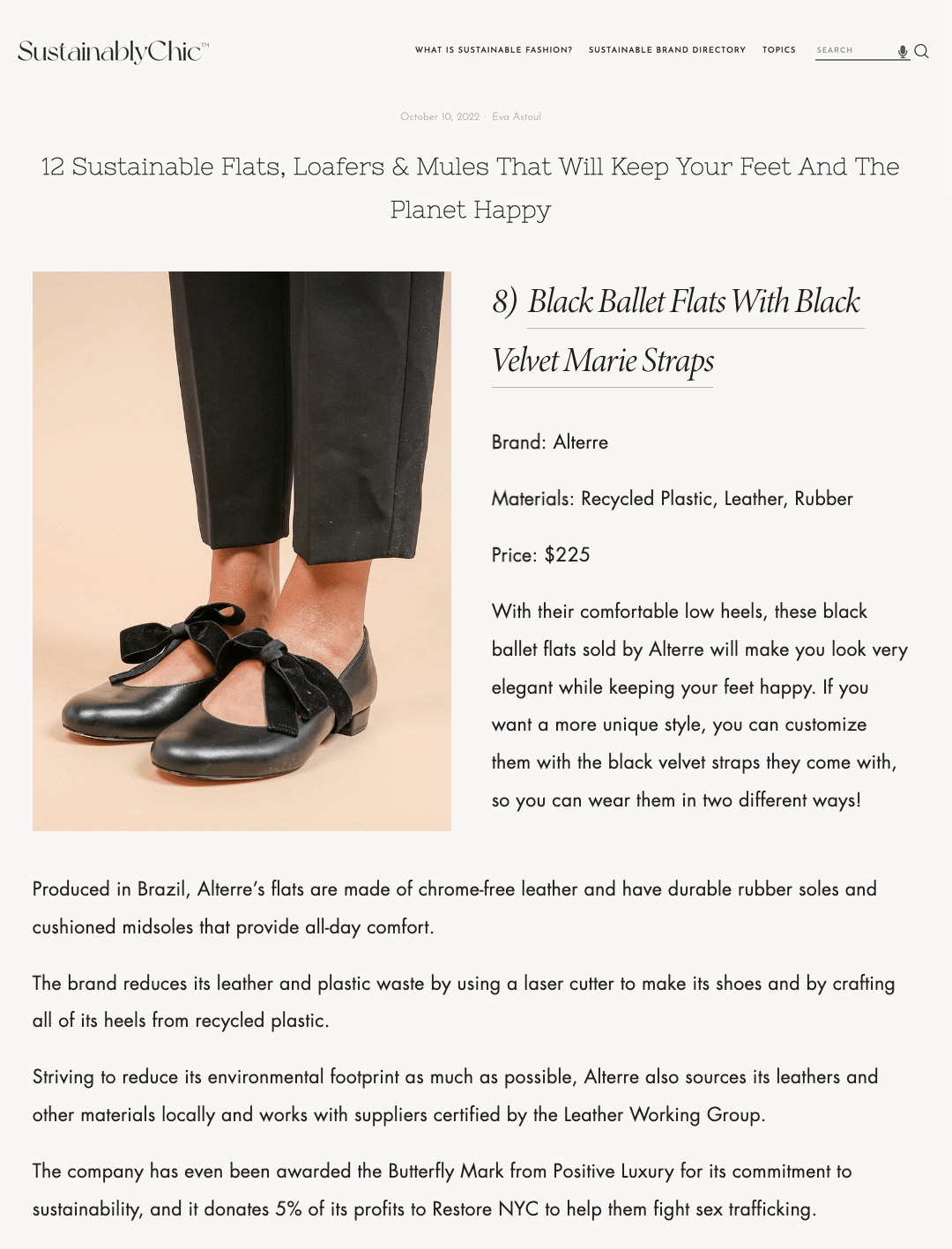 Durable top ballet flats