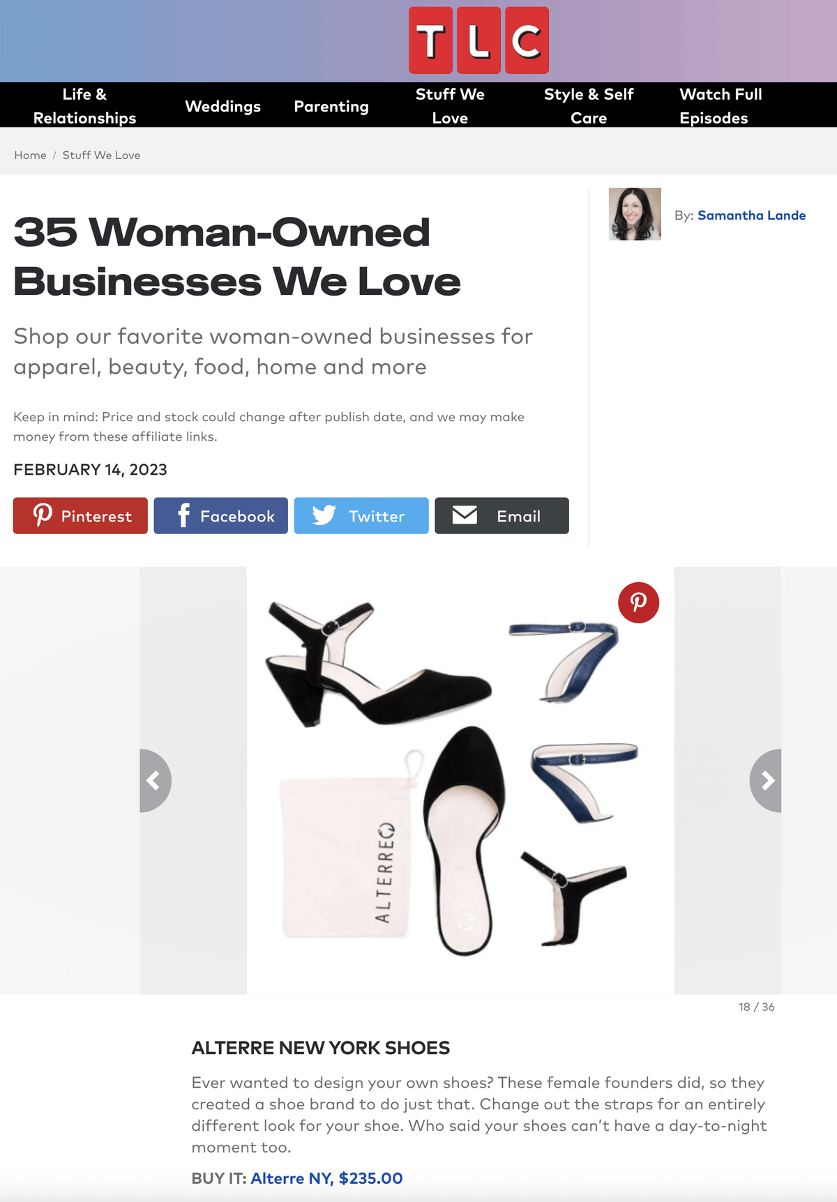 Alterre shoes featured on TLC - Customizable Black Suede Mules