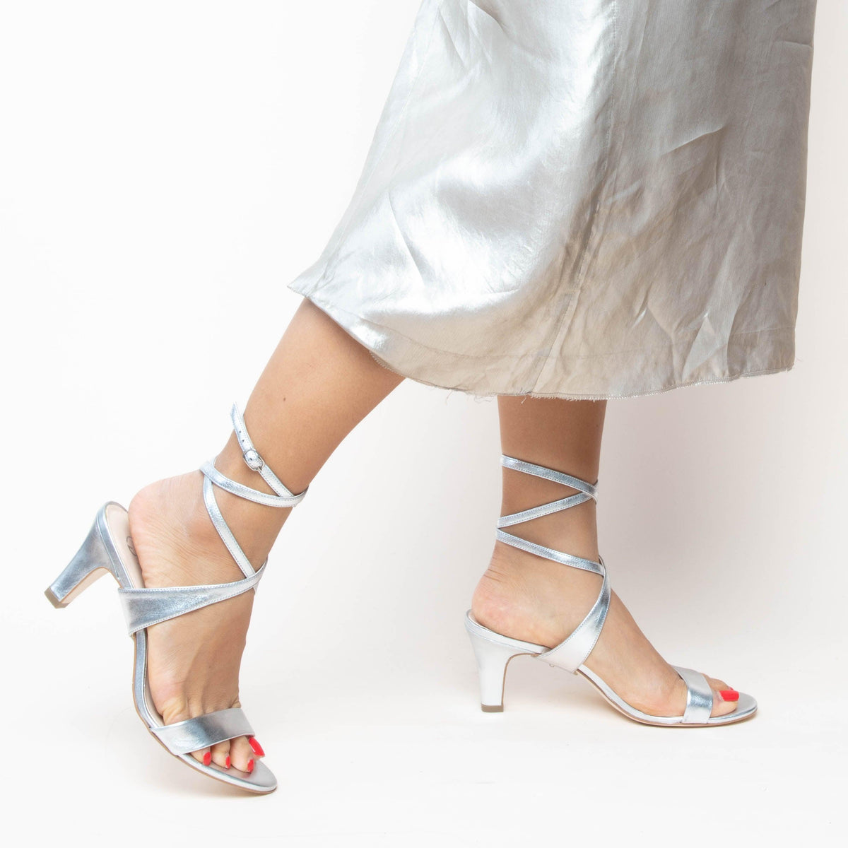 Silver Open Toe Heel Shoe Bases with Changeable Tops | Alterre Make Your Own Shoes - Sustainable Shoes & Ethically-Made Shoes