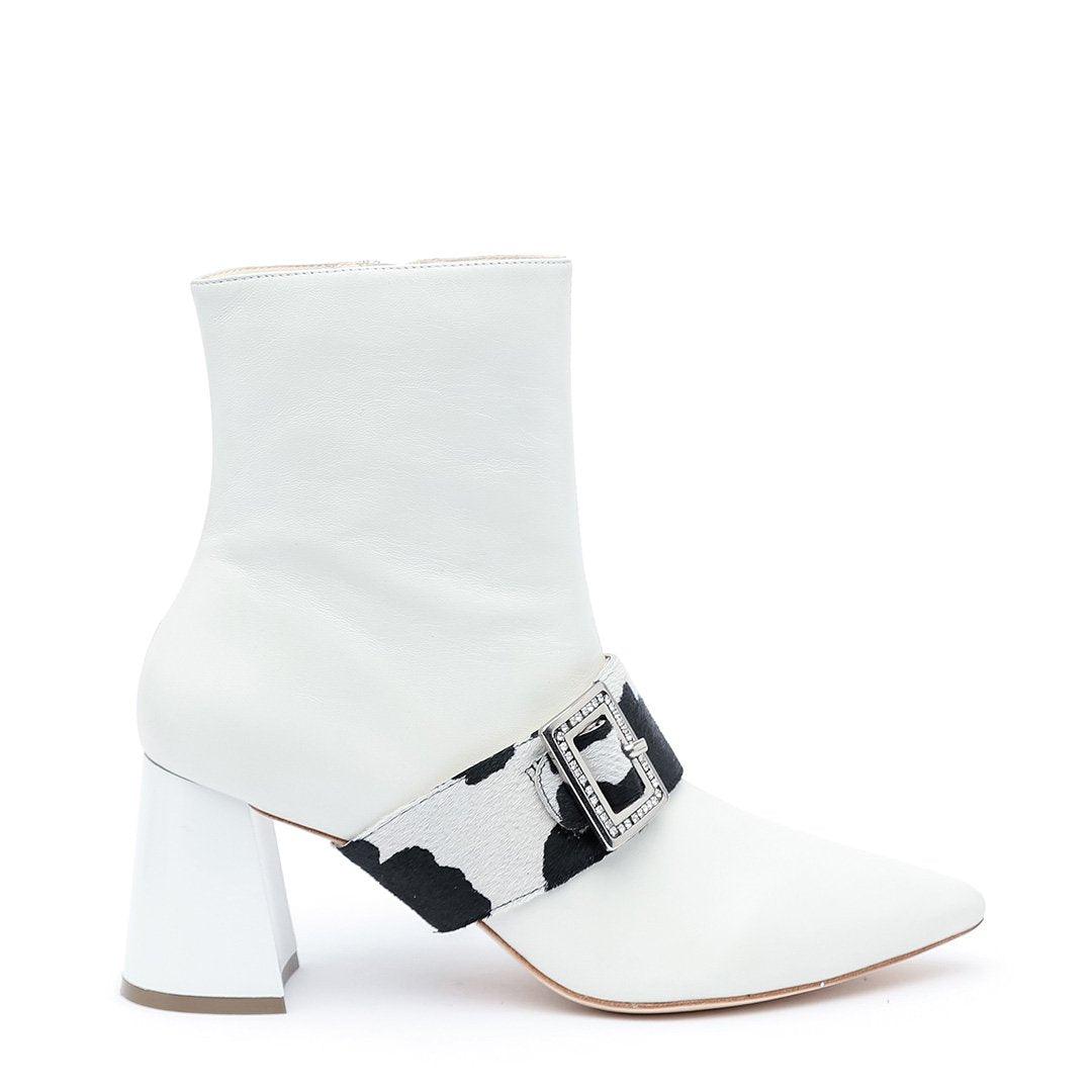 White Customizable Boot + Cow Grace 2-in-1 Shoes  | Alterre Interchangeable Boots - Sustainable Footwear & Ethical Shoes