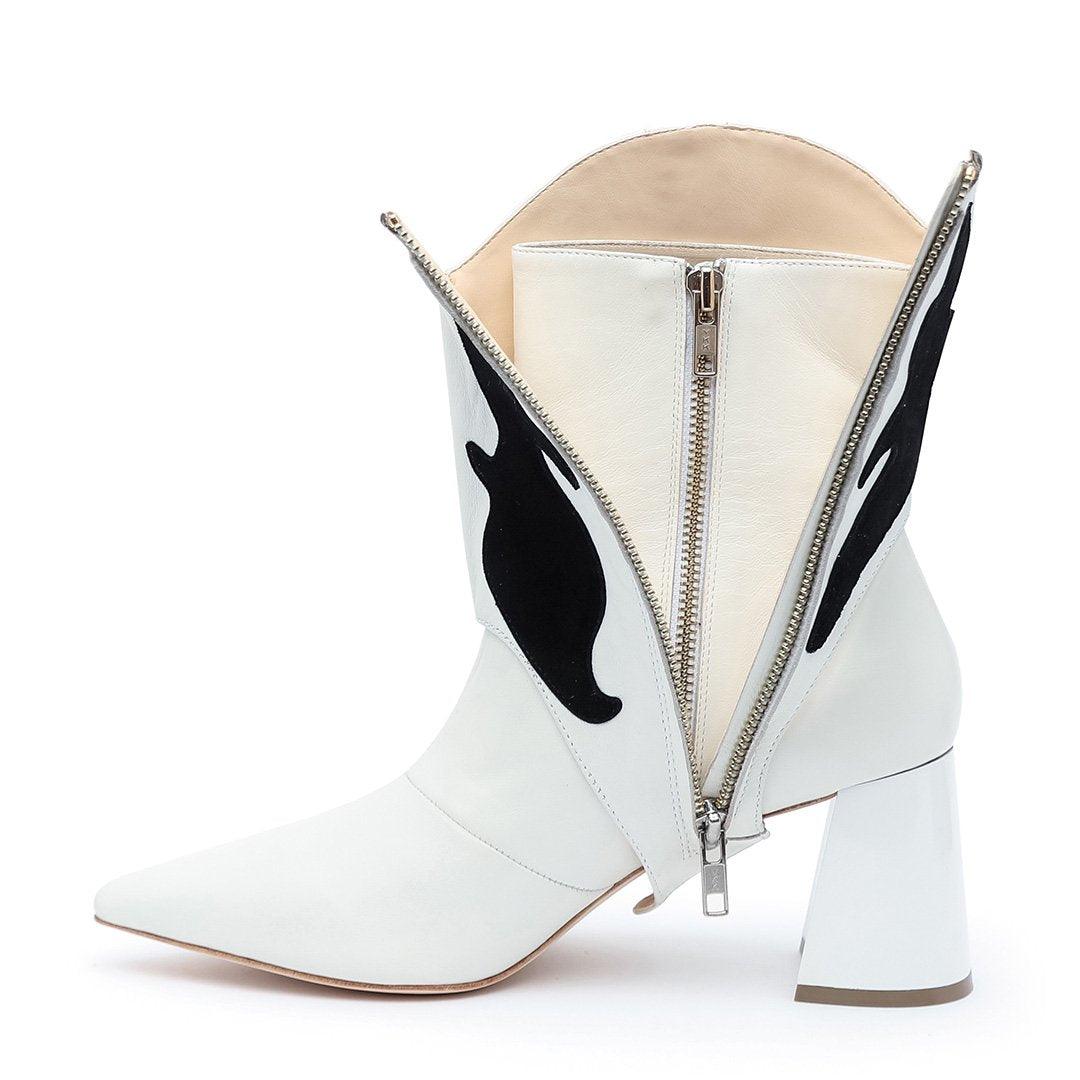 White/Black Interchangeable Boot Straps | Alterre Build Your Own Shoe - Sustainable Shoe Brand & Ethical Footwear Company