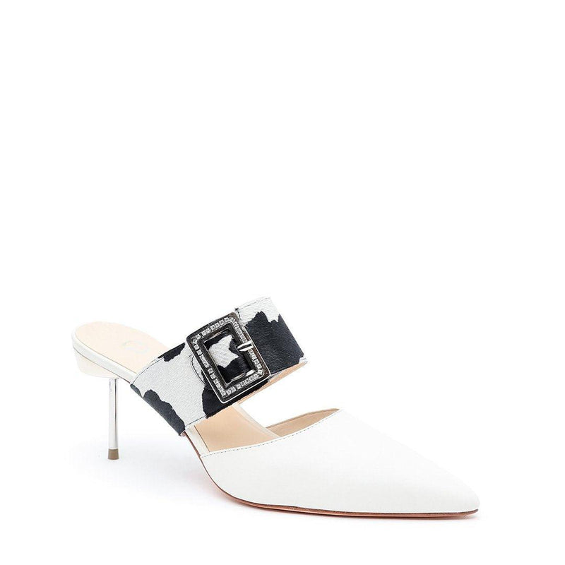 White Stilettos + Cow Grace Customizable Strap | Alterre Make A Stiletto - Sustainable Shoes & Ethical Footwear