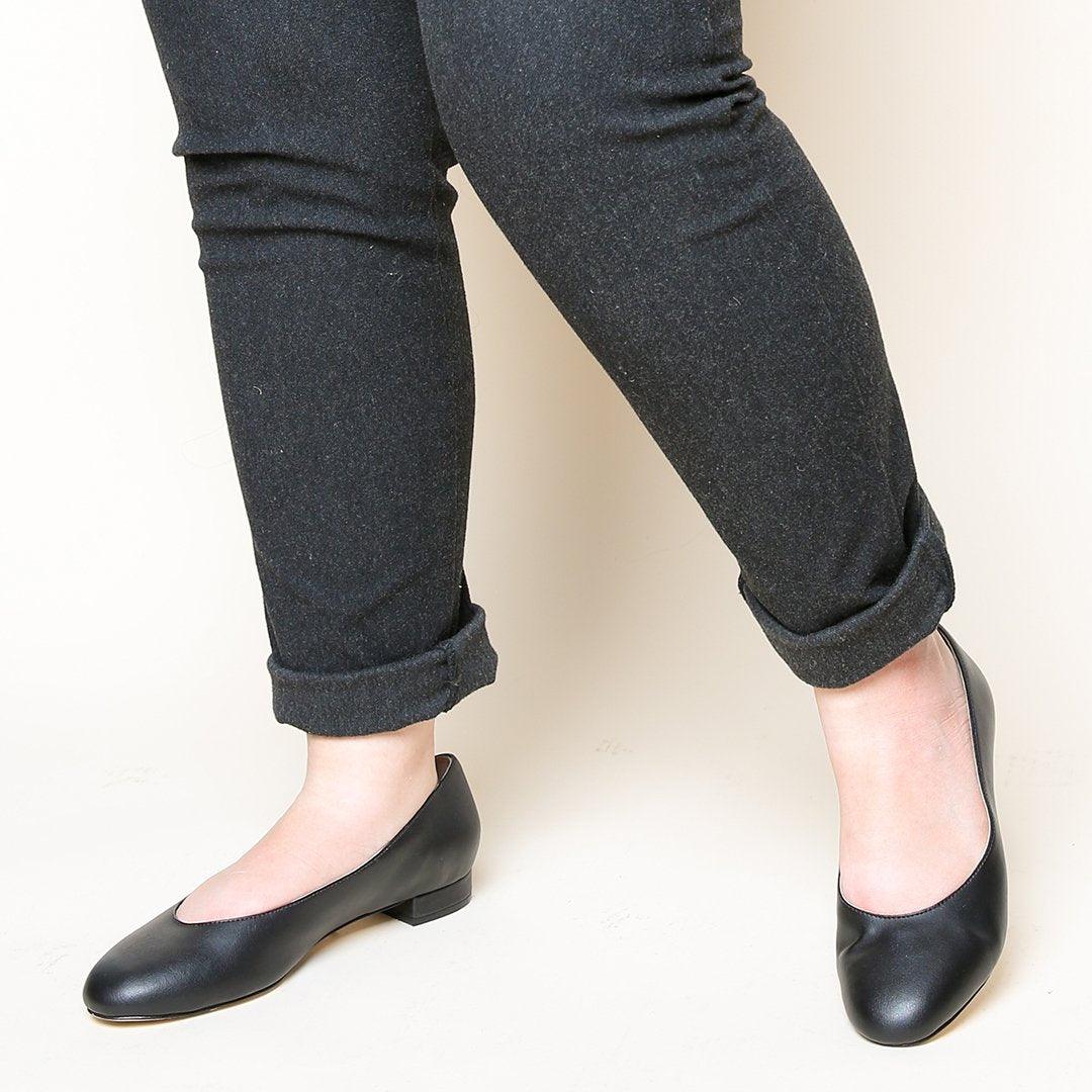 Personalized Black Ballet Flats | Alterre Ethical Leather Ballet Flats - Sustainable Shoes for Women

