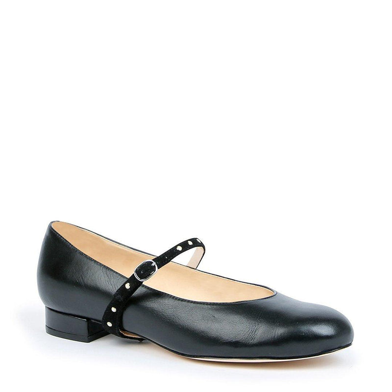 Customizable Black Ballet Flat + Studded Twiggy Strap | Alterre Make A Shoe - Sustainable Shoes & Ethical Footwear
