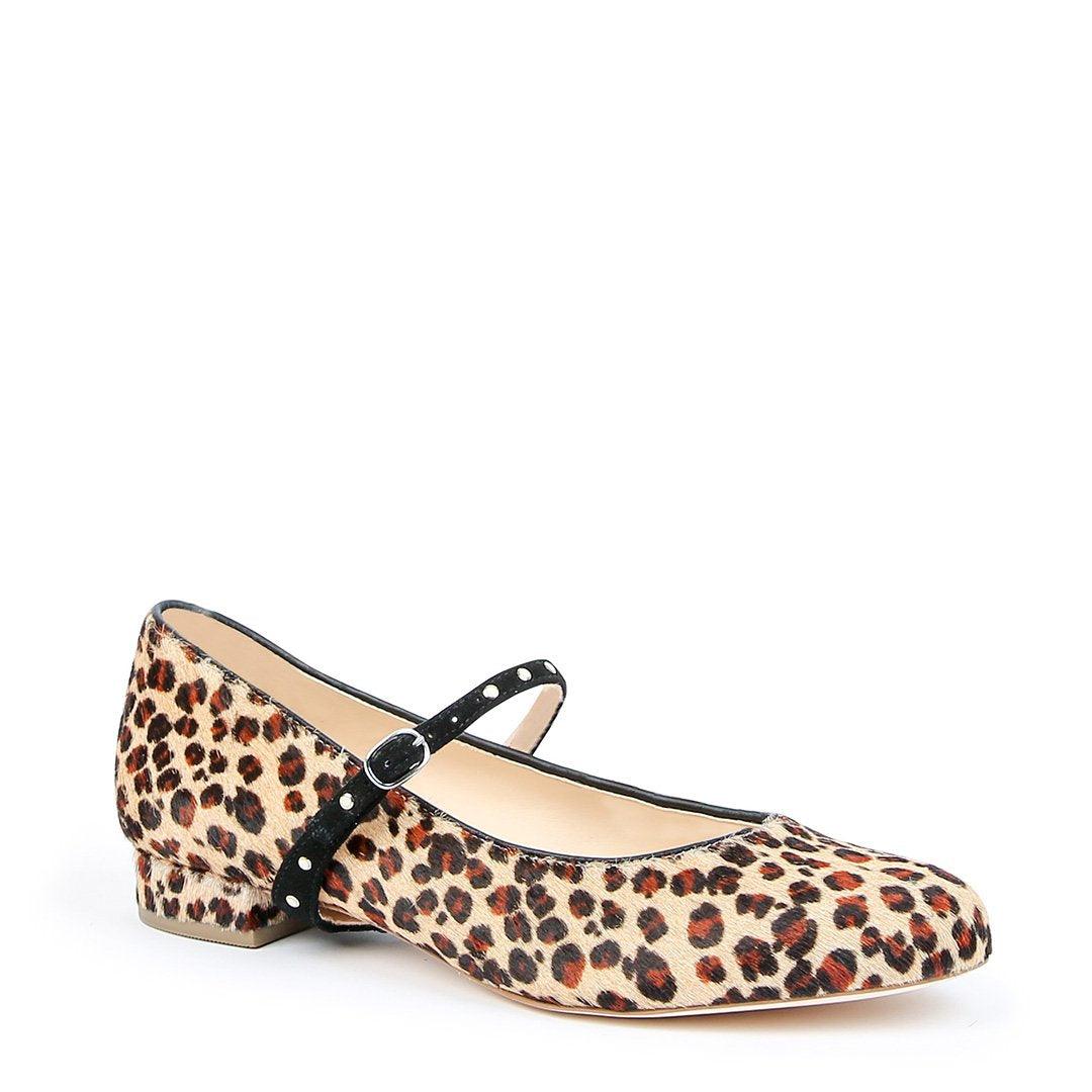 Customizable Leopard Ballet Flat + Studded Twiggy Strap | Alterre Make A Shoe - Sustainable Shoes & Ethical Footwear
