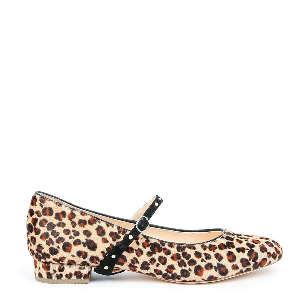 Leopard Customizable Ballet Flat + Studded Twiggy Strap | Alterre Interchangeable Shoes - Sustainable Footwear & Ethical Shoes