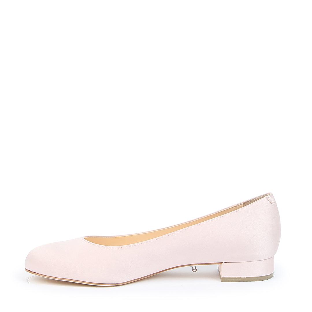 Rose Satin Ballet Flats with Interchangeable Straps | Alterre Build Your Own Shoe - Sustainable Shoe Company & Ethical Footwear Brand

