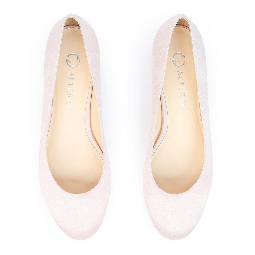 Rose Satin Ballet Flat | Alterre Customized Shoes - Women's Ethical Ballet Flats, Sustainable Footwear


