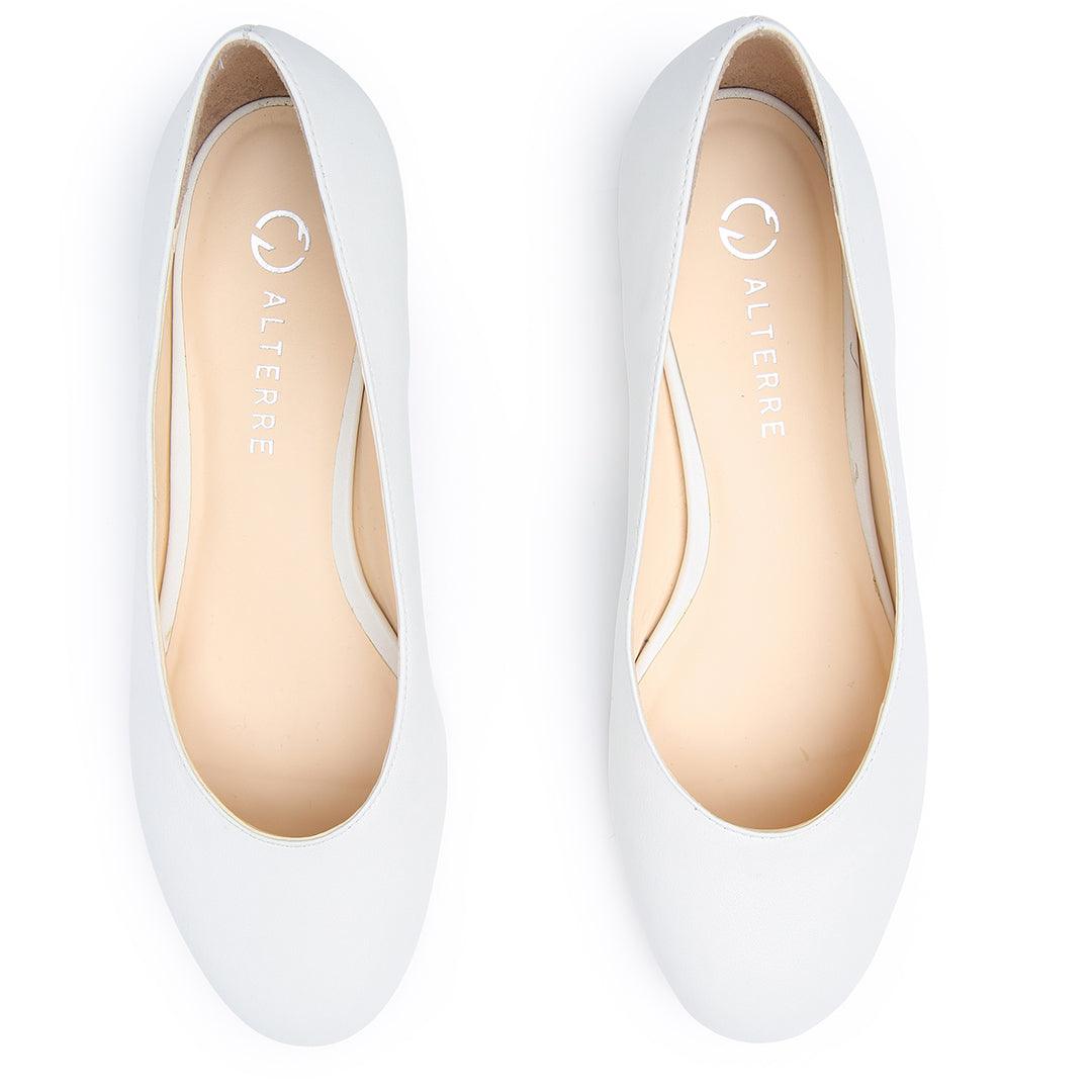 White Ballet Flat | Alterre Customized Shoes - Women's Ethical Ballet Flats, Sustainable Footwear

