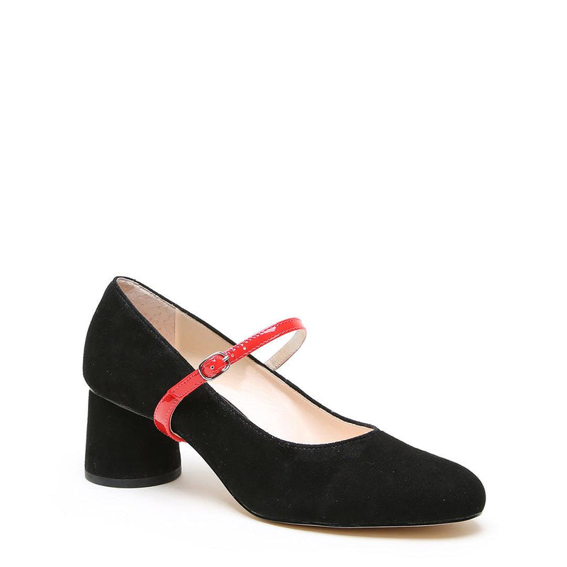 Black Suede Ballet Pump + Red Gloss Twiggy | Alterre Make A Shoe - Sustainable Shoes & Ethical Footwear