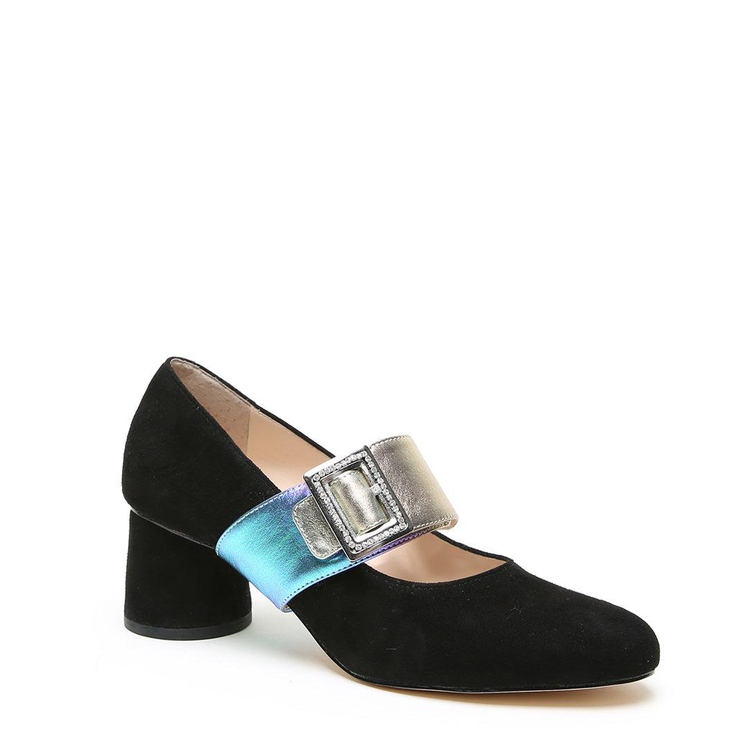 Black Suede Ballet Pump + Galaxy Grace | Alterre Make A Shoe - Sustainable Shoes & Ethical Footwear