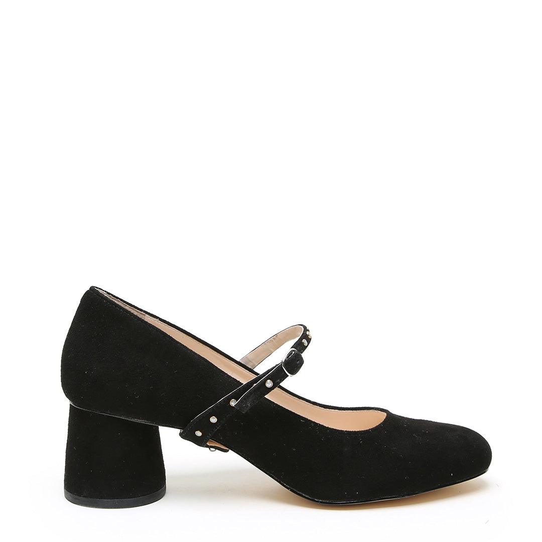 Customizable Black Suede Ballet Pump + Studded Twiggy | Alterre Interchangeable Shoes - Sustainable Footwear & Ethical Shoes