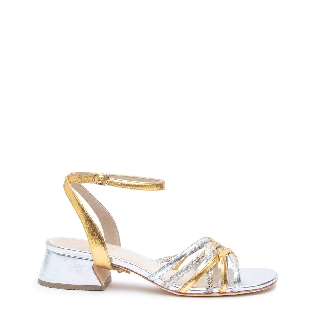 Silver Bell Sandal + Gold Marilyn Custom Sandals | Alterre Make A Shoe - Sustainable Shoes & Ethical Footwear
