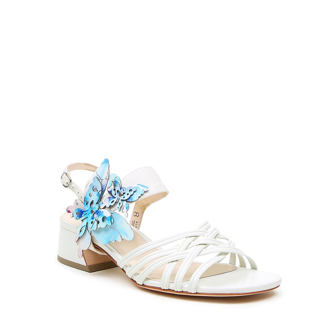 White Bell Sandal + Butterfly Elsie| Alterre Create Your Own Shoe - Sustainable Shoe Brand & Ethical Footwear Company