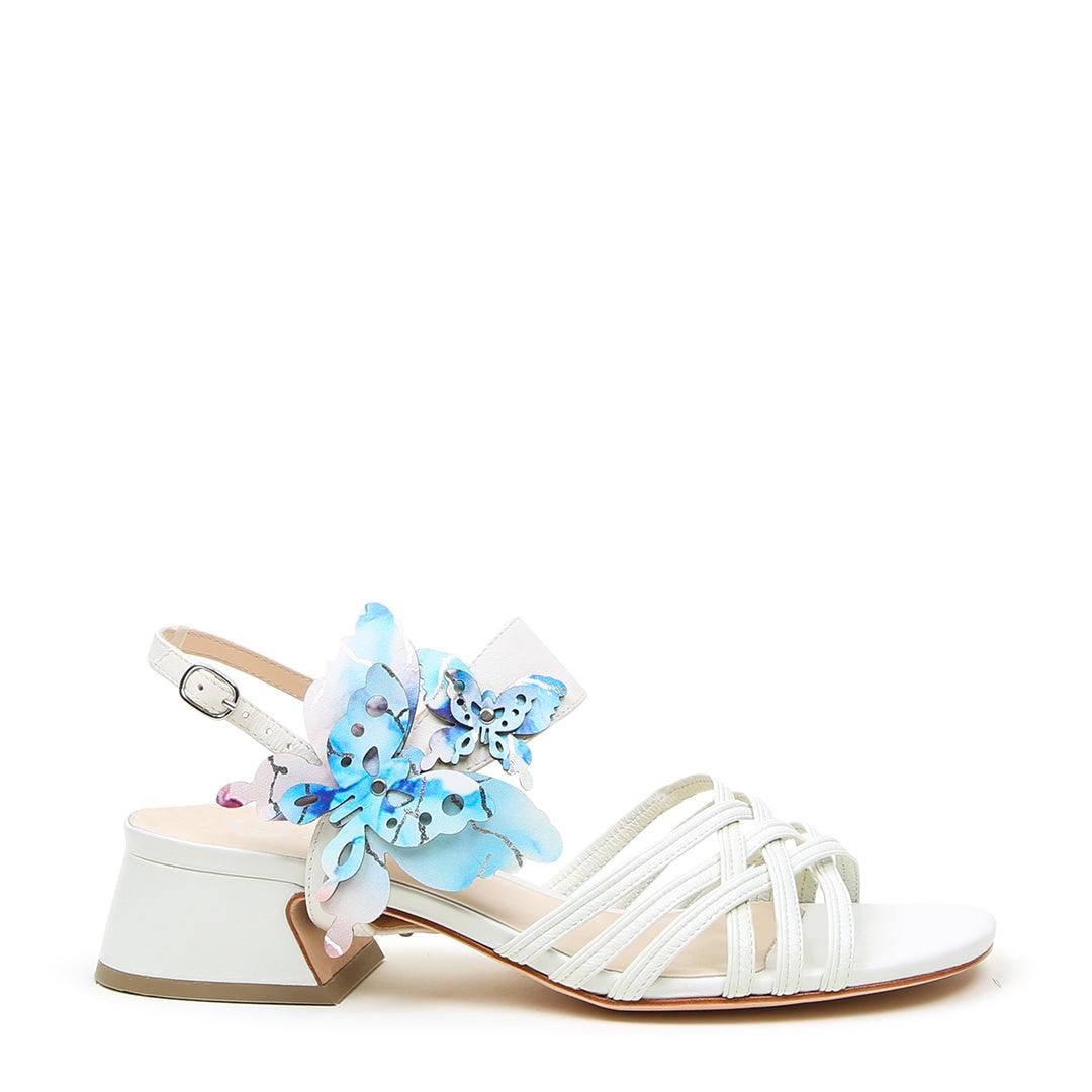 White Bell Sandal + Butterfly Elsie | Alterre Make A Shoe - Sustainable Shoes & Ethical Footwear