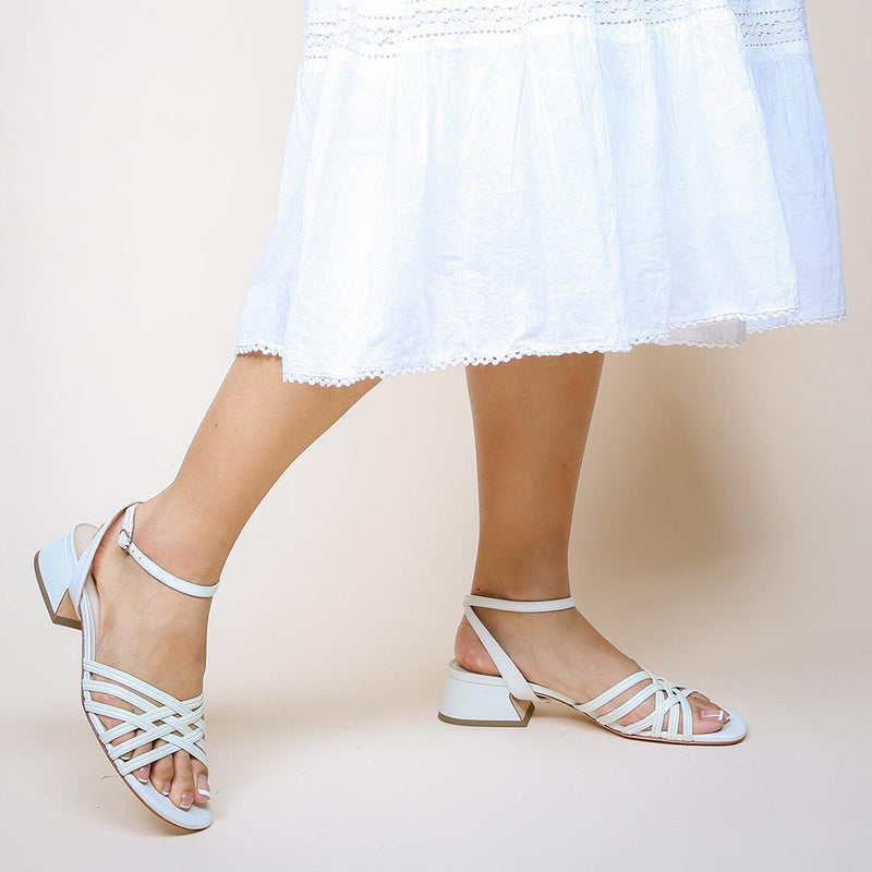 White Bell Sandal + Marilyn Strap Sandals with Interchangeable Straps | Alterre Build Your Own Shoe - Sustainable Shoe Company & Ethical Footwear Brand