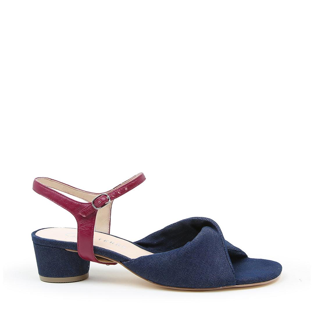 Denim Lo Twist Sandal + Malbec Jackie | Alterre Make A Shoe - Sustainable Shoes & Ethical Footwear