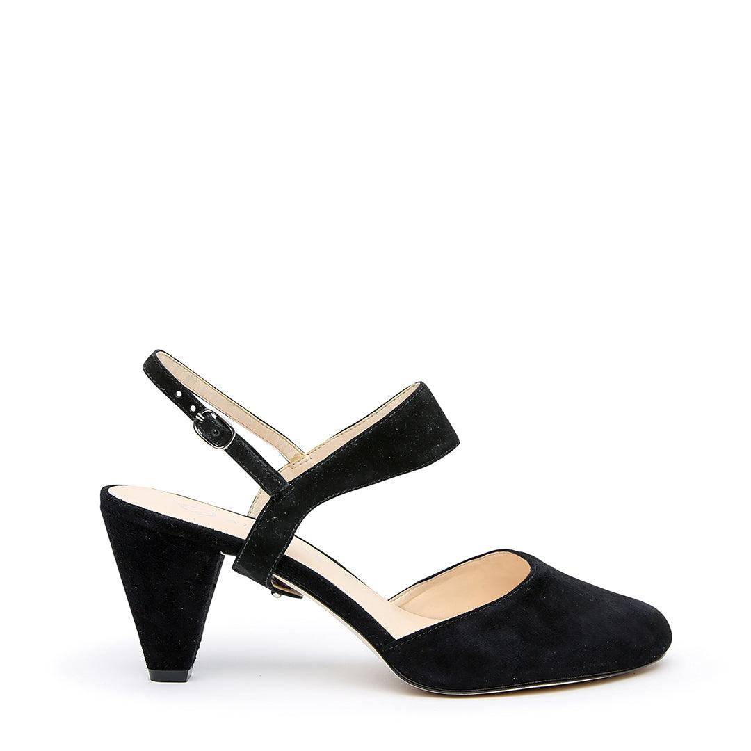 Black Suede Mule + Elsie Customized Mid-Heel Mules | Alterre Interchangeable Mules - Sustainable Footwear & Ethical Shoes