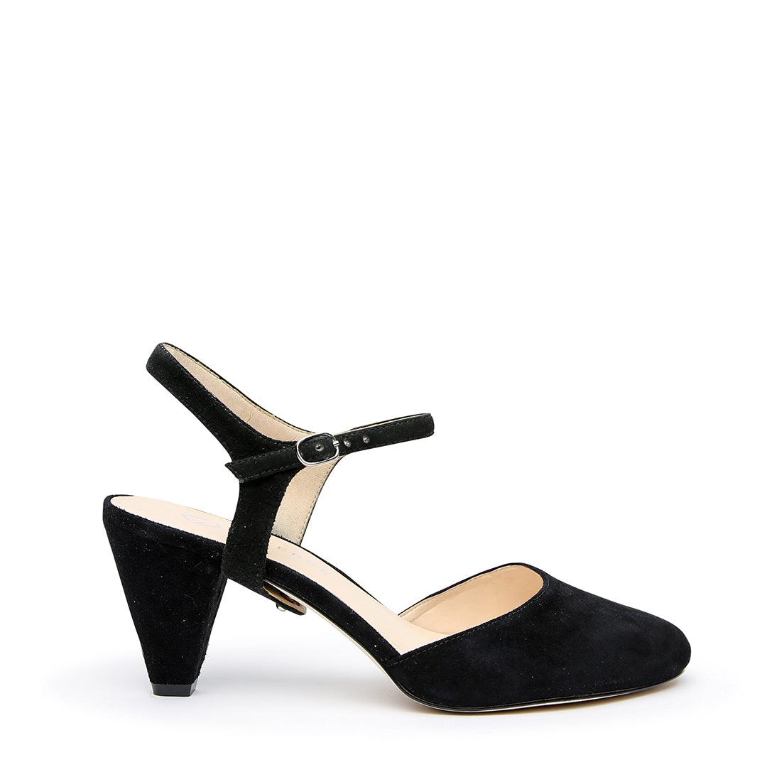 Black Suede Mule + Jackie Customized Mid-Heel Mules | Alterre Interchangeable Mules - Sustainable Footwear & Ethical Shoes
