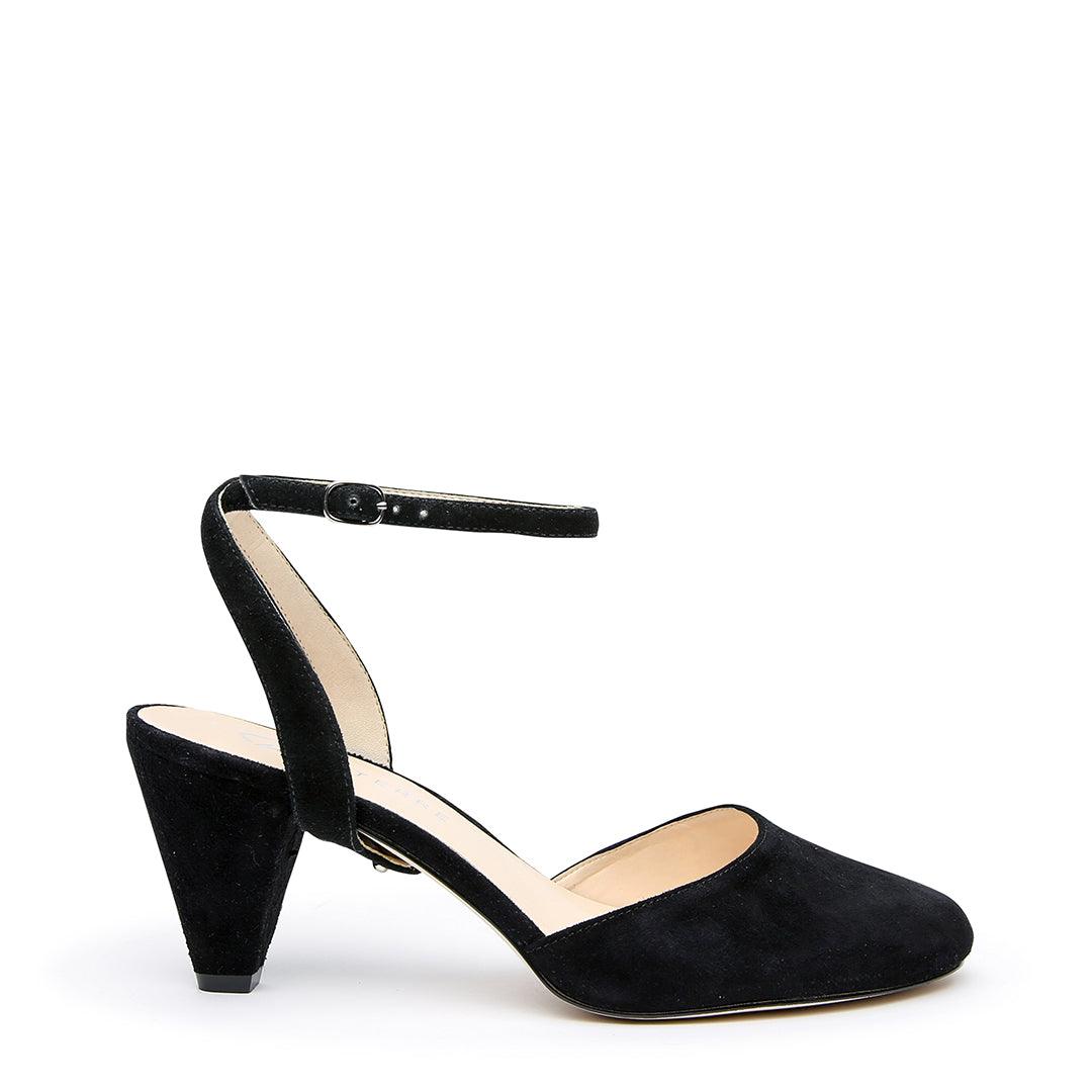 Black Suede Mule + Marilyn Customized Mid-Heel Mules | Alterre Interchangeable Mules - Sustainable Footwear & Ethical Shoes