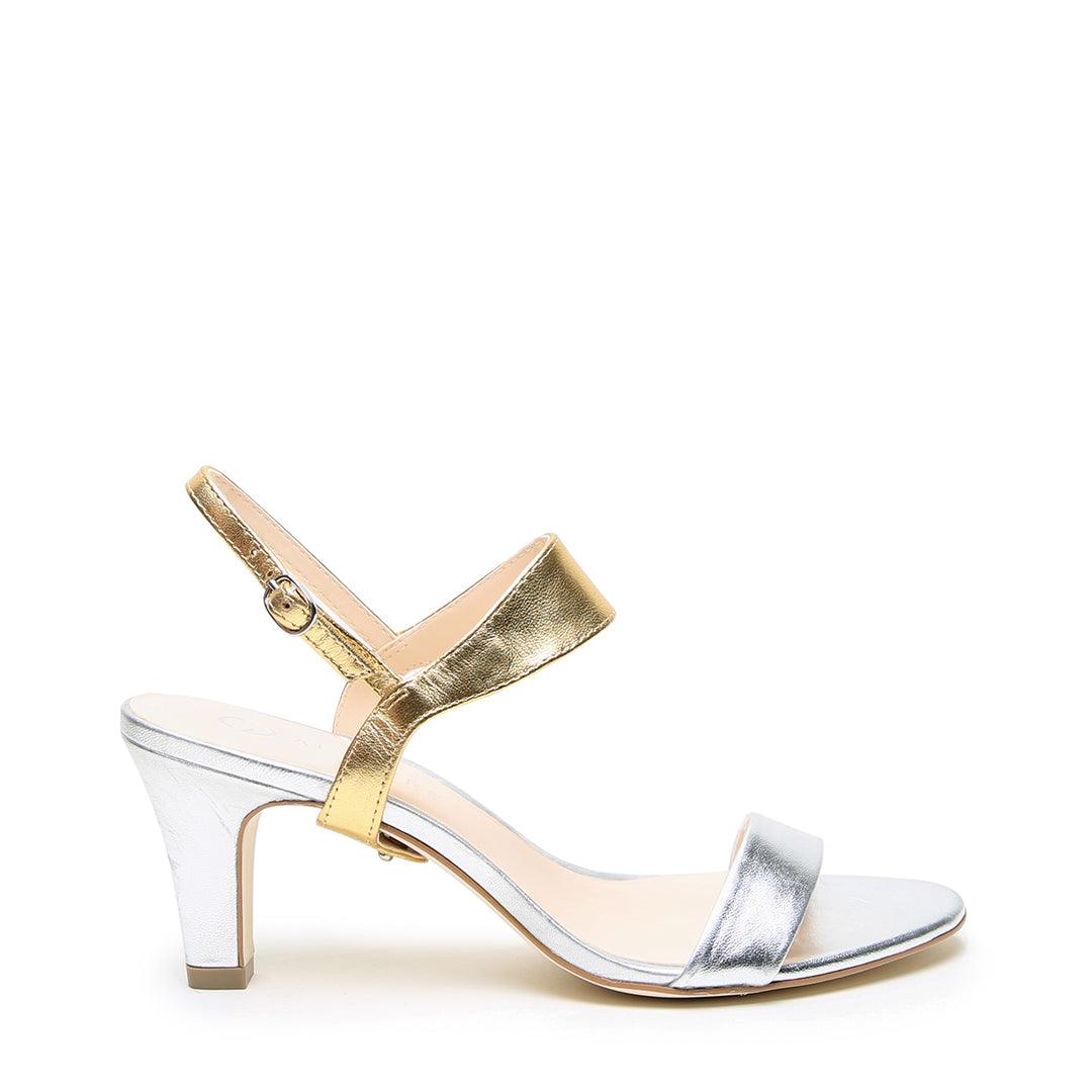 Silver Open Toe + Gold Elsie Customized Open Toe Heels | Alterre Interchangeable Open Toe Heels - Sustainable Footwear & Ethical Shoes
