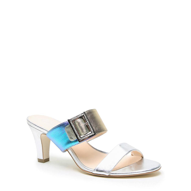 Personalized Silver Open Toe + Galaxy Grace Strap | Alterre Make A Shoe - Sustainable Shoes & Ethical Footwear