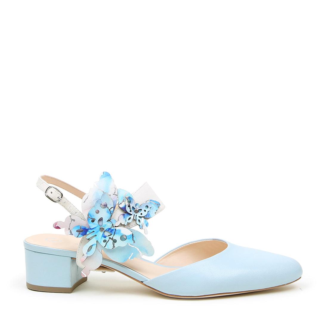 Agate Blue Slide + Butterfly Elsie | Alterre Make A Shoe - Sustainable Shoes & Ethical Footwear