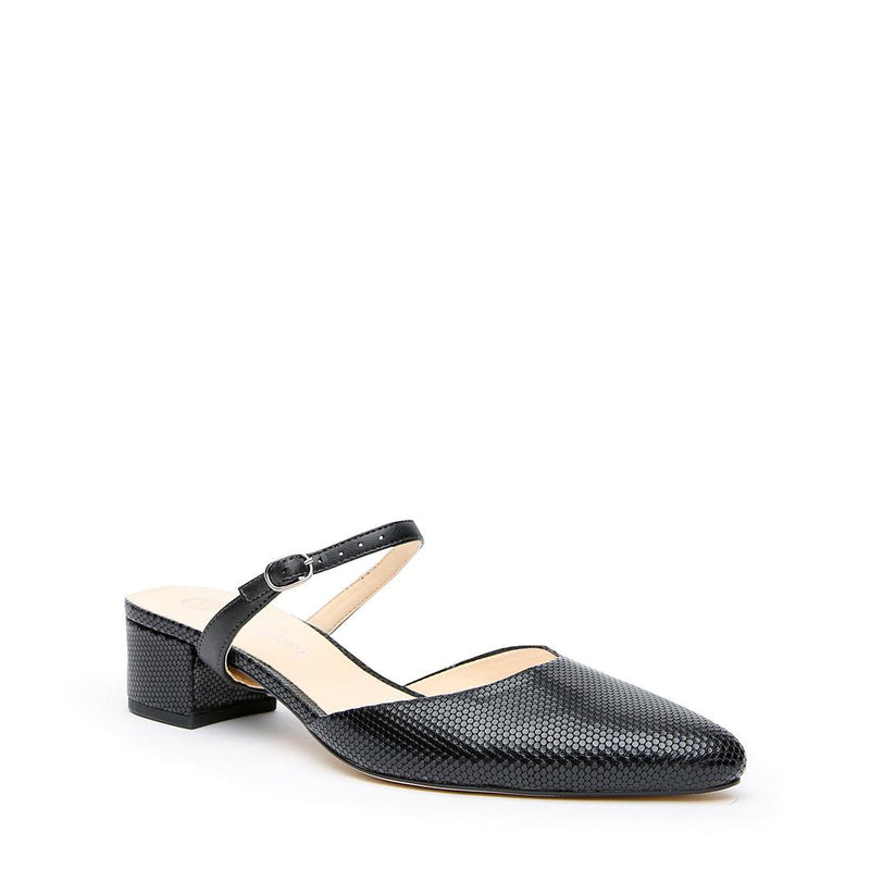 Customizable Rattlesnake Black Slide + Black Twiggy Strap | Alterre Make A Shoe - Sustainable Shoes & Ethical Footwear
