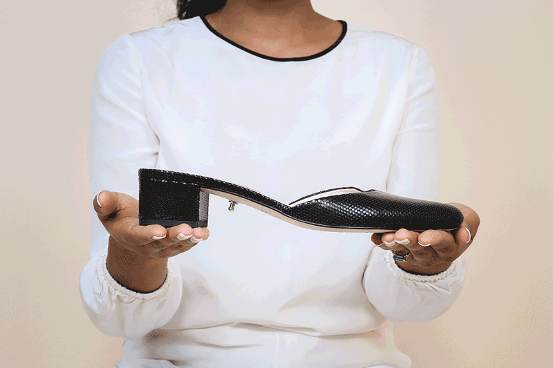 alterre customizable shoes - remove the straps to create a new shoe - rattlesnake black  slides