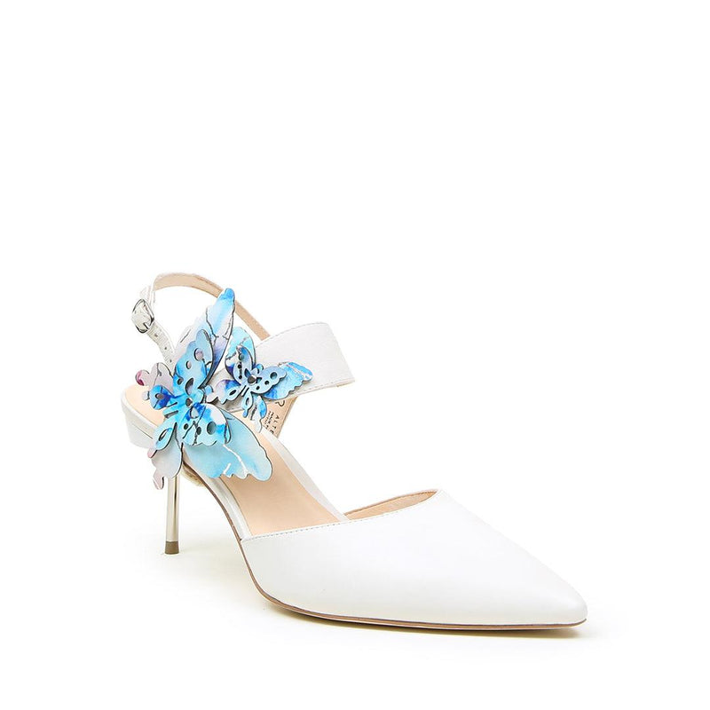 White Stiletto + Butterfly Elsie| Alterre Create Your Own Shoe - Sustainable Shoe Brand & Ethical Footwear Company
