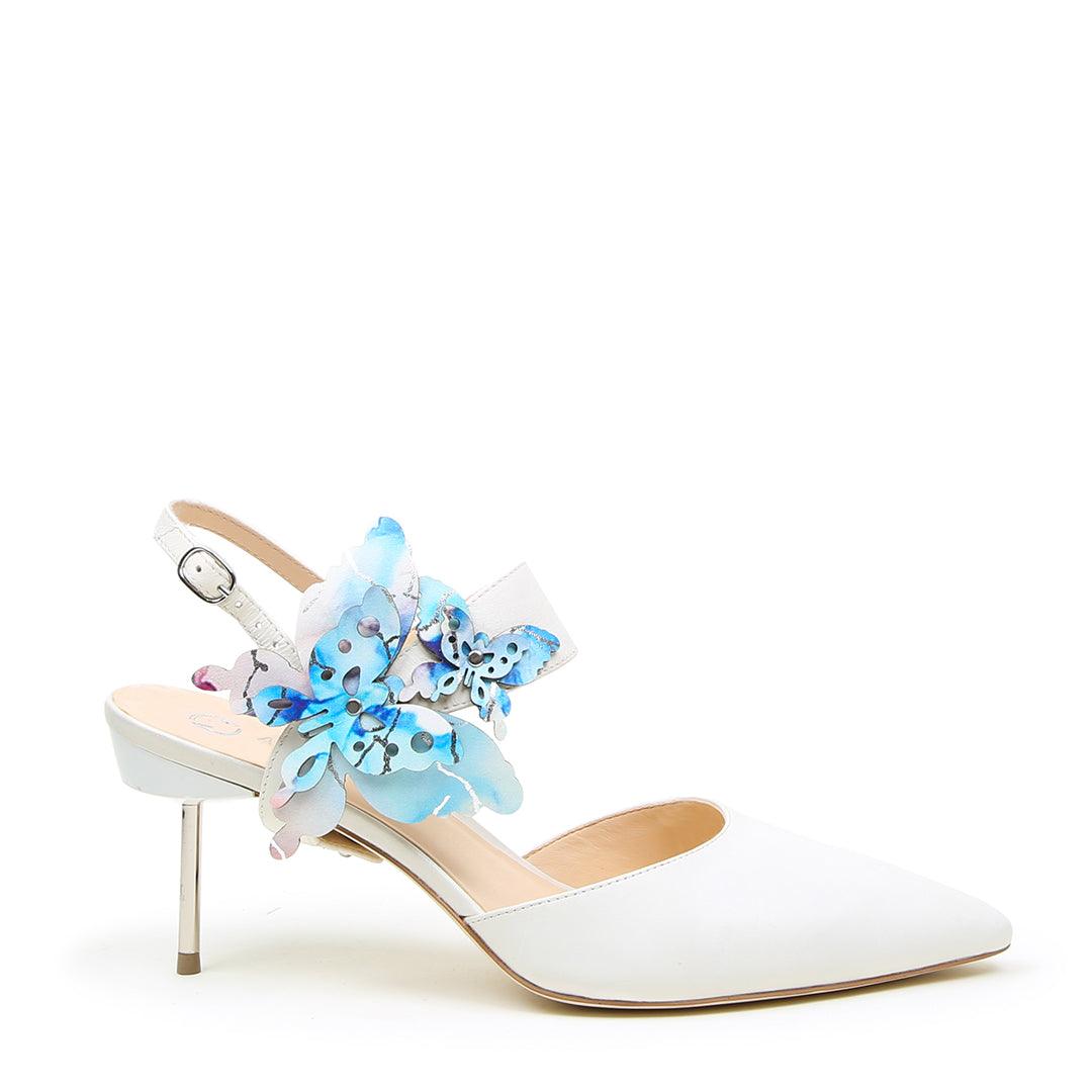 White Stiletto + Butterfly Elsie | Alterre Make A Shoe - Sustainable Shoes & Ethical Footwear