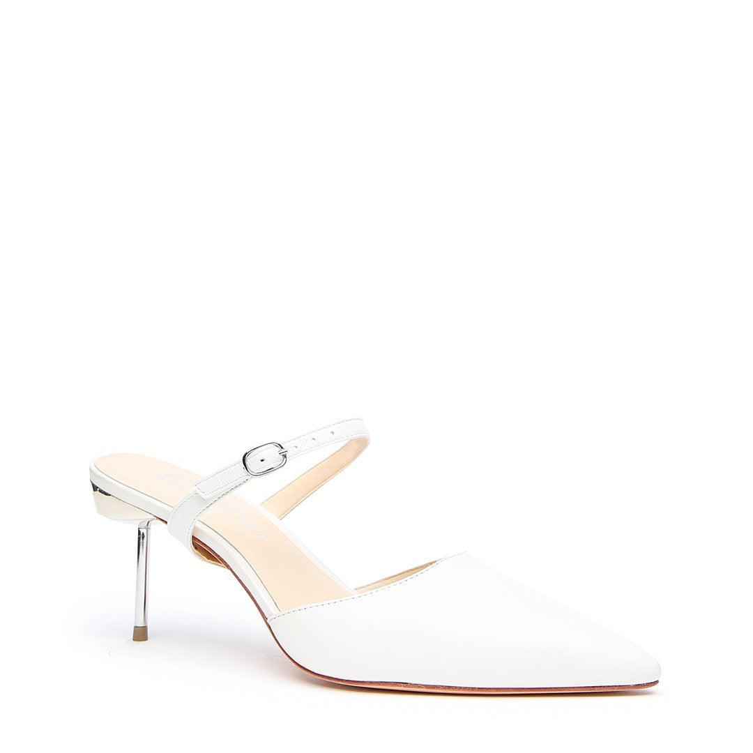 White Stilettos + Twiggy Customizable Strap | Alterre Make A Stiletto - Sustainable Shoes & Ethical Bridal Footwear