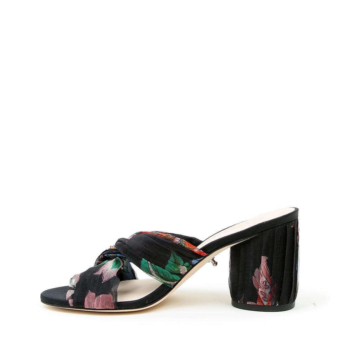 Black Floral Twist Sandal | Alterre customizable womens shoes with removable shoe straps