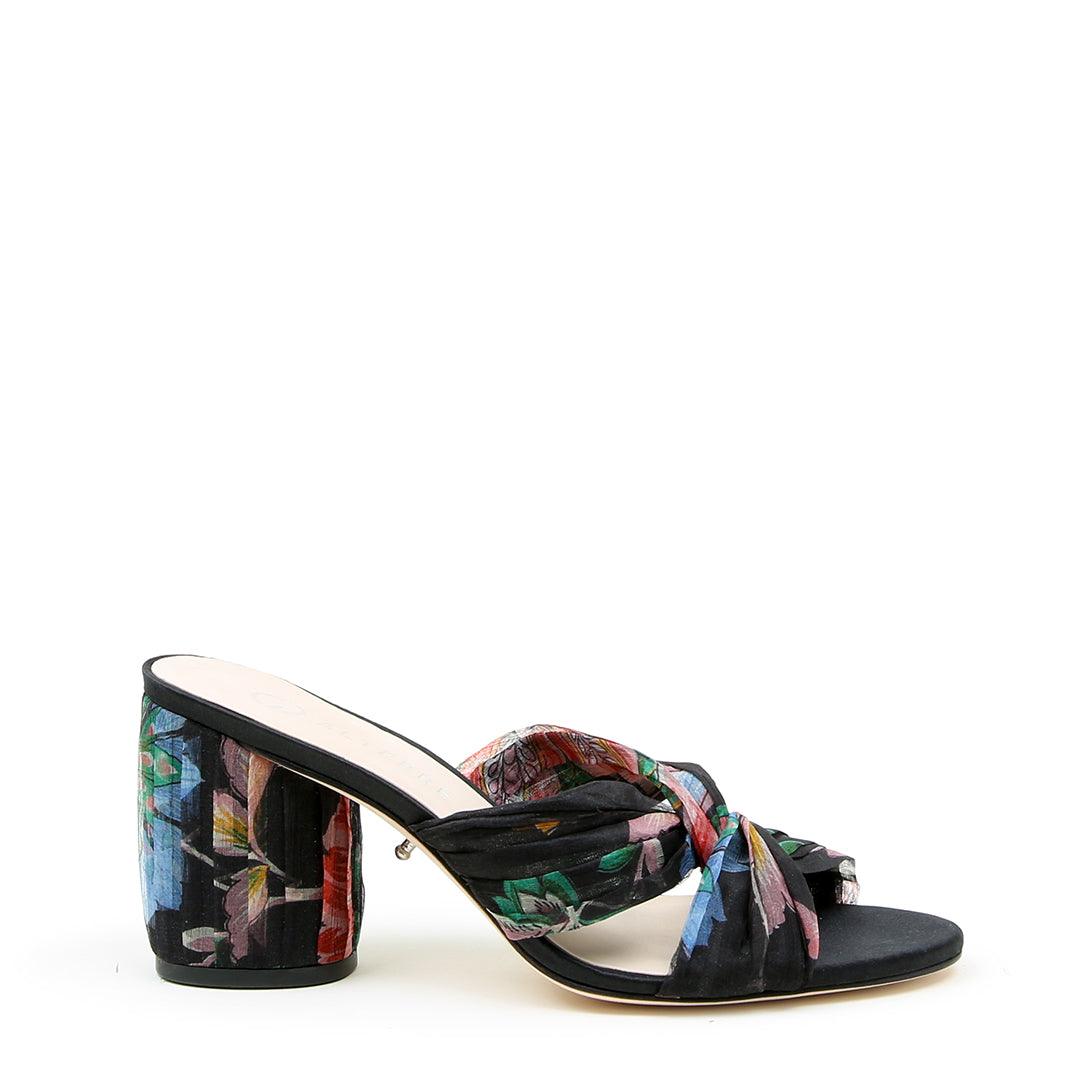 Black Floral Twist Sandal | Alterre Make A Shoe - Sustainable Shoes & Ethical Footwear