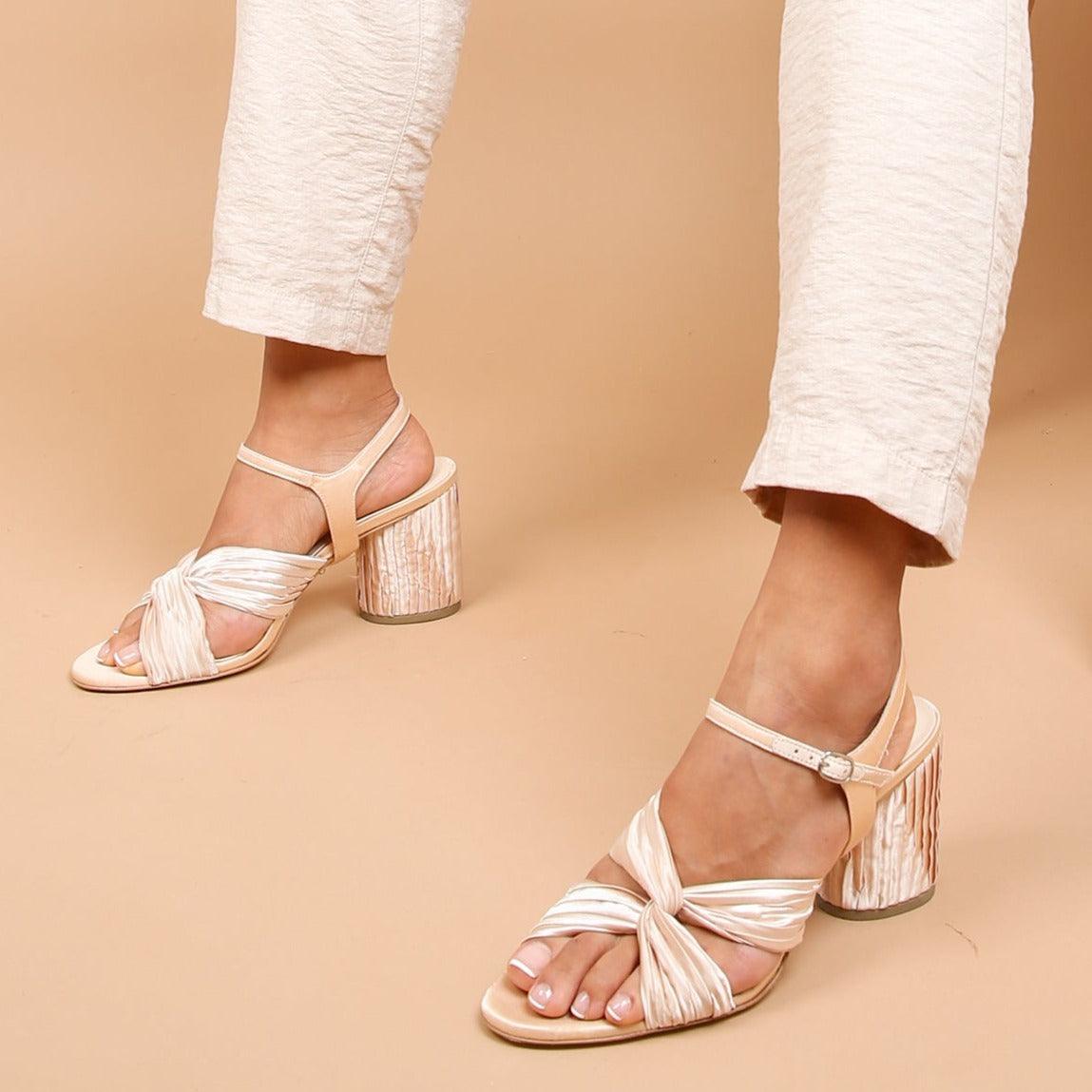 Nude Personalized Womens Heeled Sandals + Jackie Strap | Alterre Create Your Own Shoe - Sustainable Footwear Brand & Ethical Shoe Company