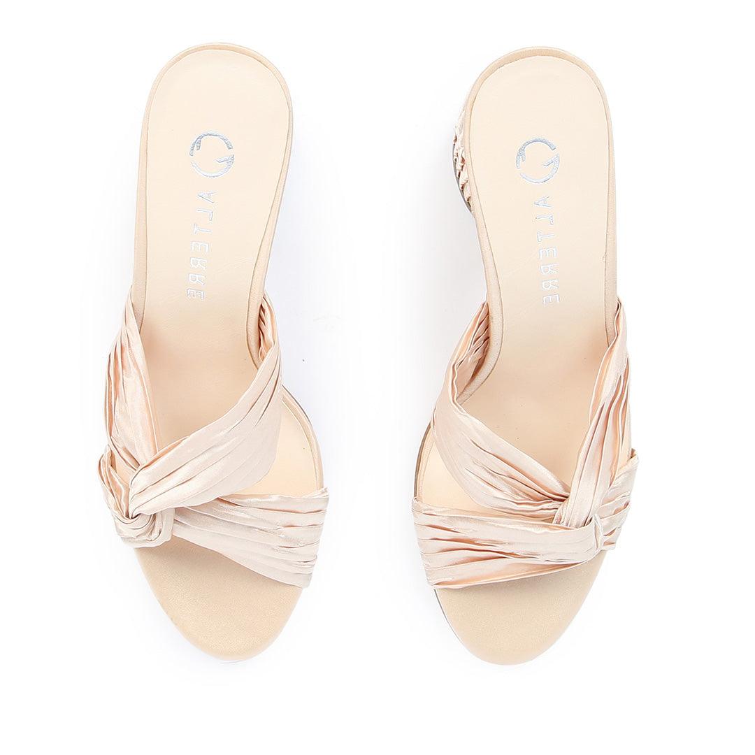 Nude Twist Sandal | Alterre Customized Shoes - Women's Ethical Heels, Sustainable Footwear

