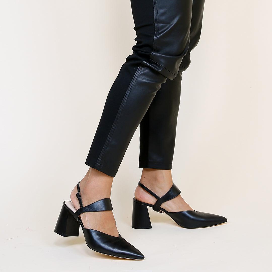 Black V Mule + Elsie | Alterre Customizable Shoes - Women's Ethical Shoe Brand, Eco-friendly footwear