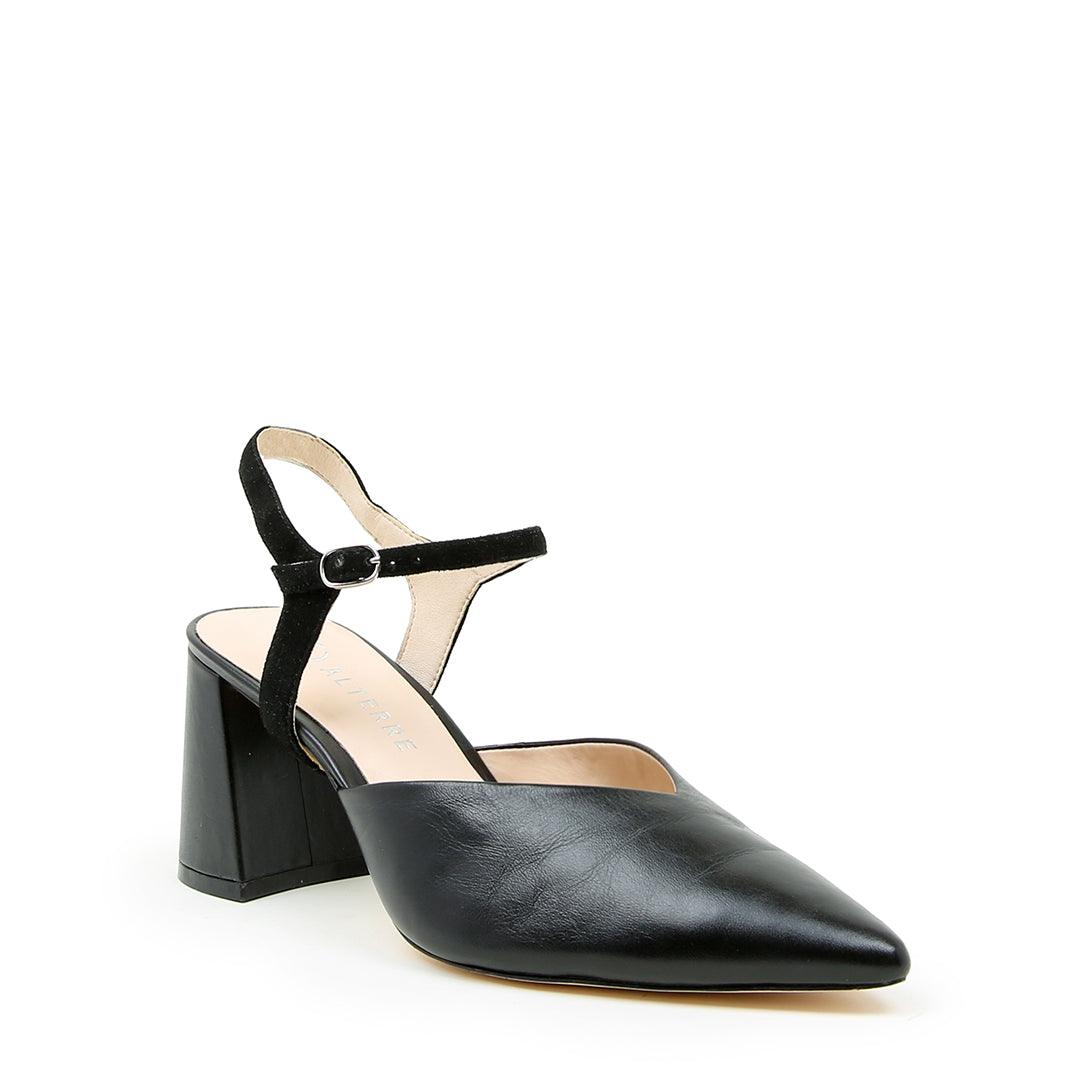 Black V Mule + Black Suede Jackie | Alterre Customizable Shoes - Women's Ethical Shoe Brand, Eco-friendly footwear